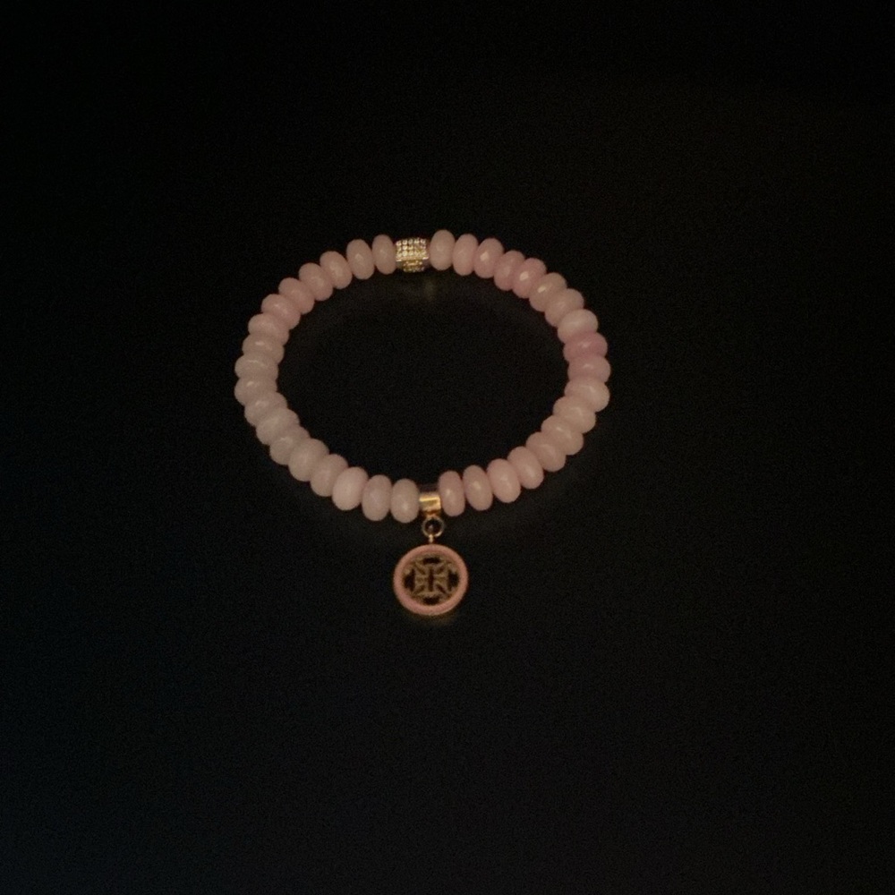 Rustic Cuff Pink Beaded Bracelet - image 1